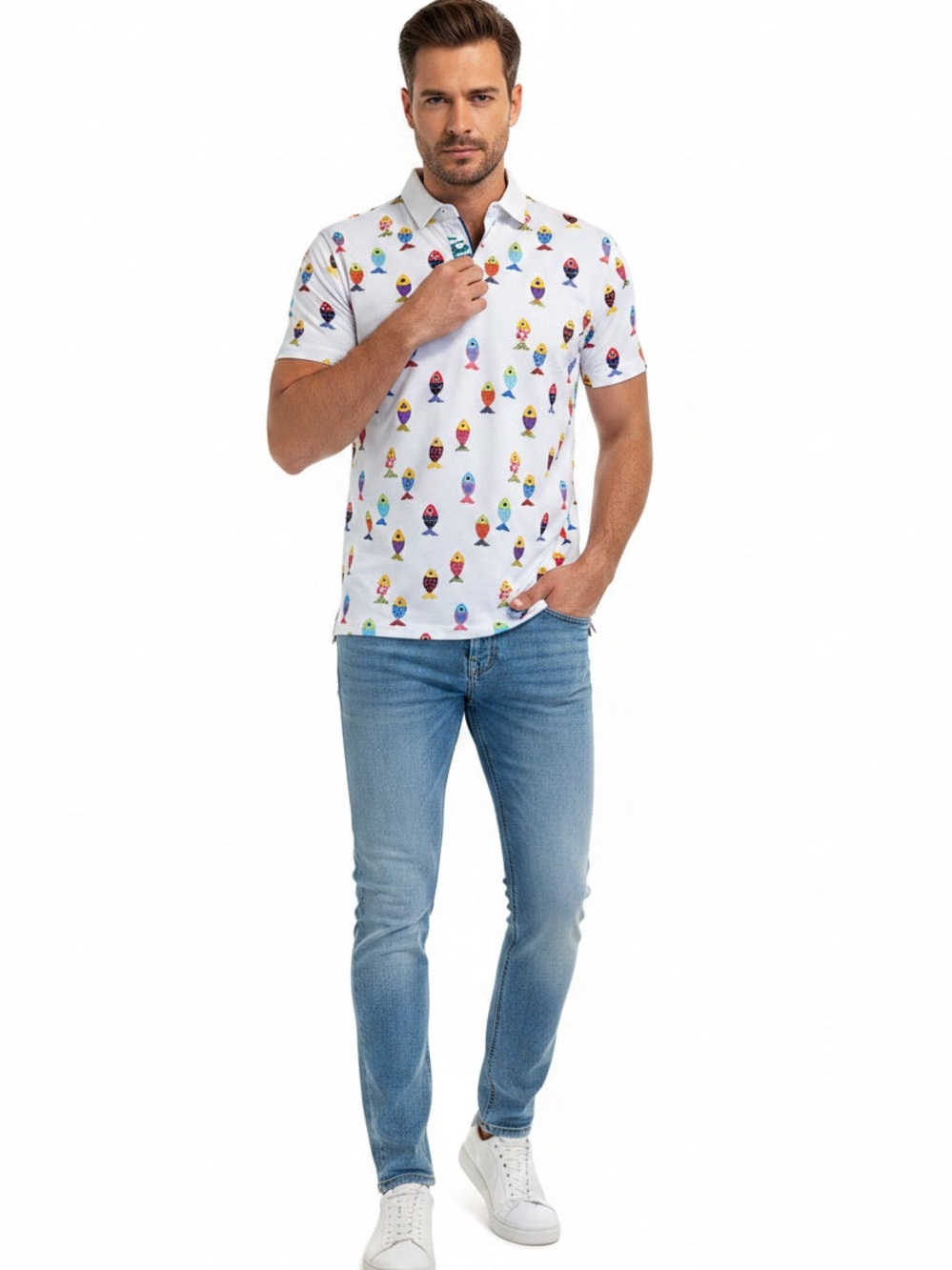 Men's White Polo Shirt - NEMO